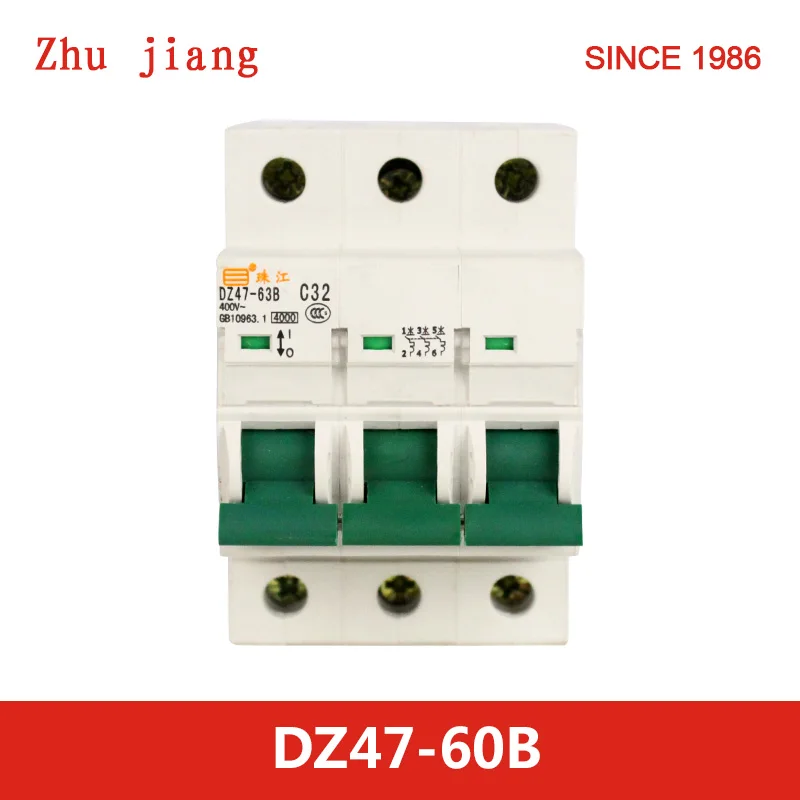 Interruptor de ar de alta qualidade DZ47-63B 3p mcb