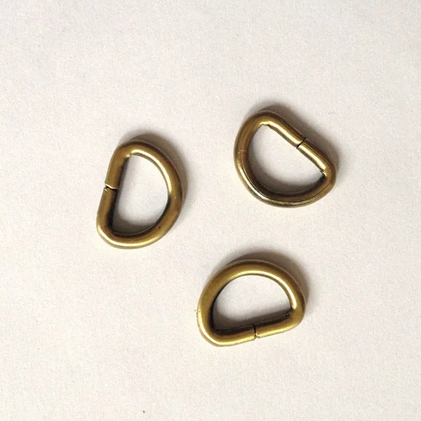 3/8 Inch (10 mm) inside wide Antique Bronze Plated Unwelded D Rings Bulk supplier 100pcs/lot