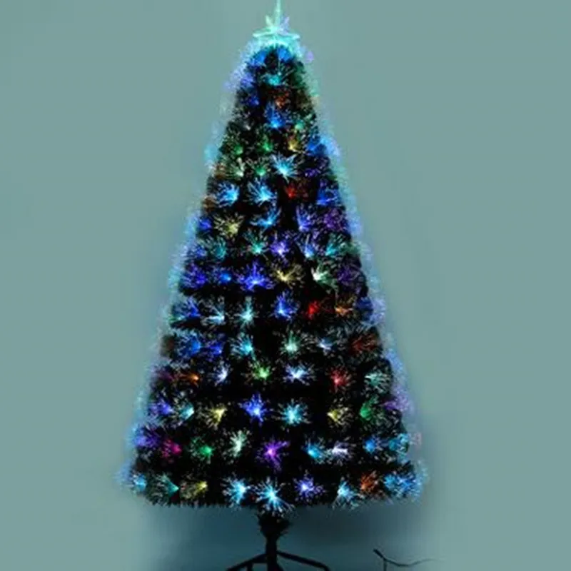 Teellook 1.2m/2.4m Encryption Simulation Green Full Color Light Fiber Head Christmas Tree Christmas Shopping Mall Hotel Layout