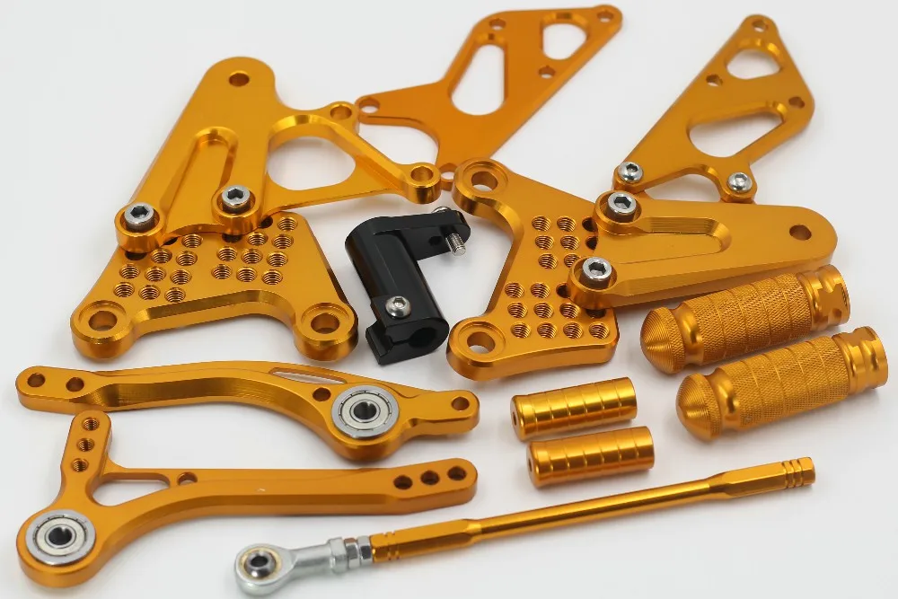 CNC einstellbare Rück sets für Kawasaki ZX6R 09 - 11 GOLD