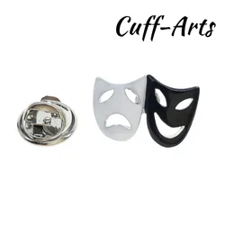 Cuffarts Lapel Pin Black & White Comedy & Tragedy Theatre Masks Lapel Pins Brooch Hijab Pin Enamel Pin Broche Pusheen P10081