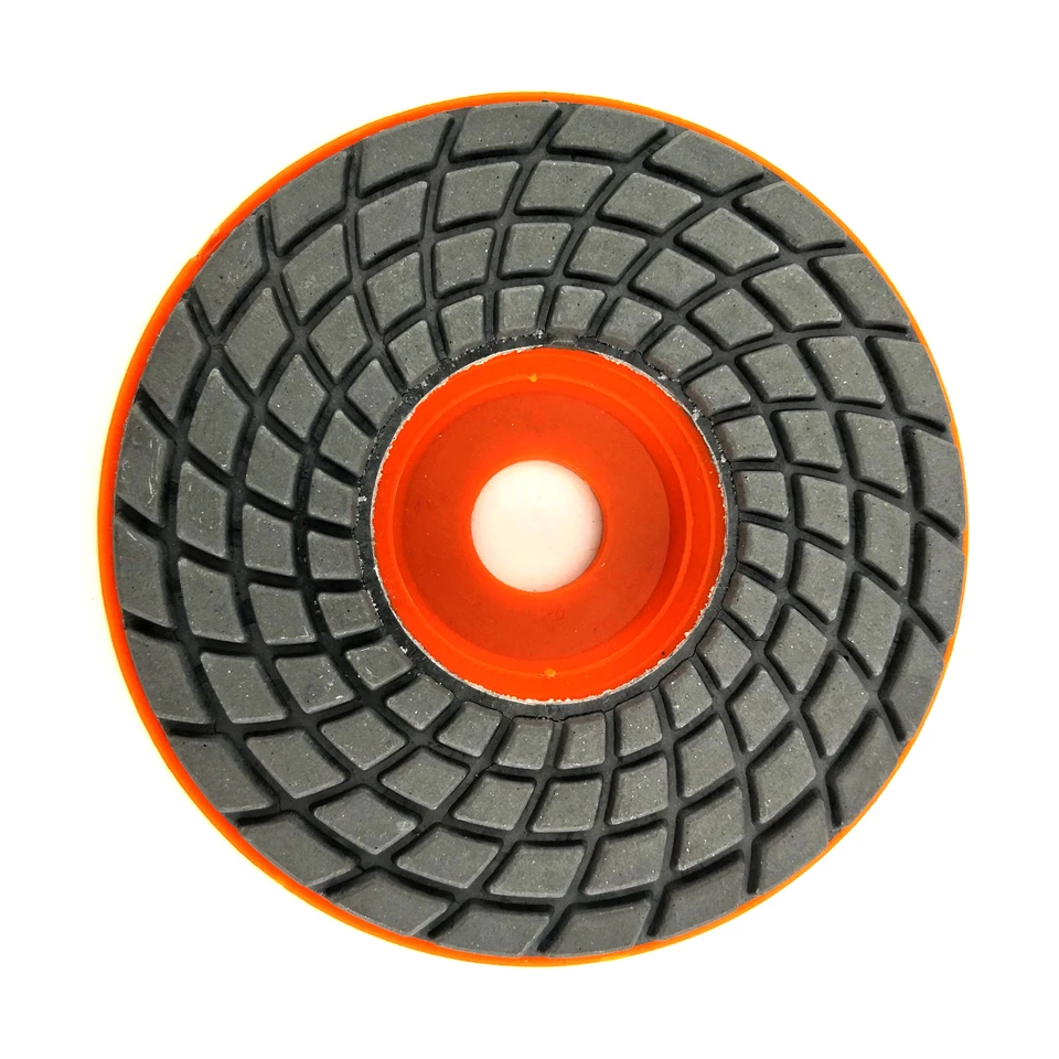 Imagem -02 - Rijilei Peças Conjunto 100 mm Almofada de Polimento Diamante Polegada Molhado Flexível Granito Polimento Almofadas Piso Concreto Mármore Moagem Discos Zj06