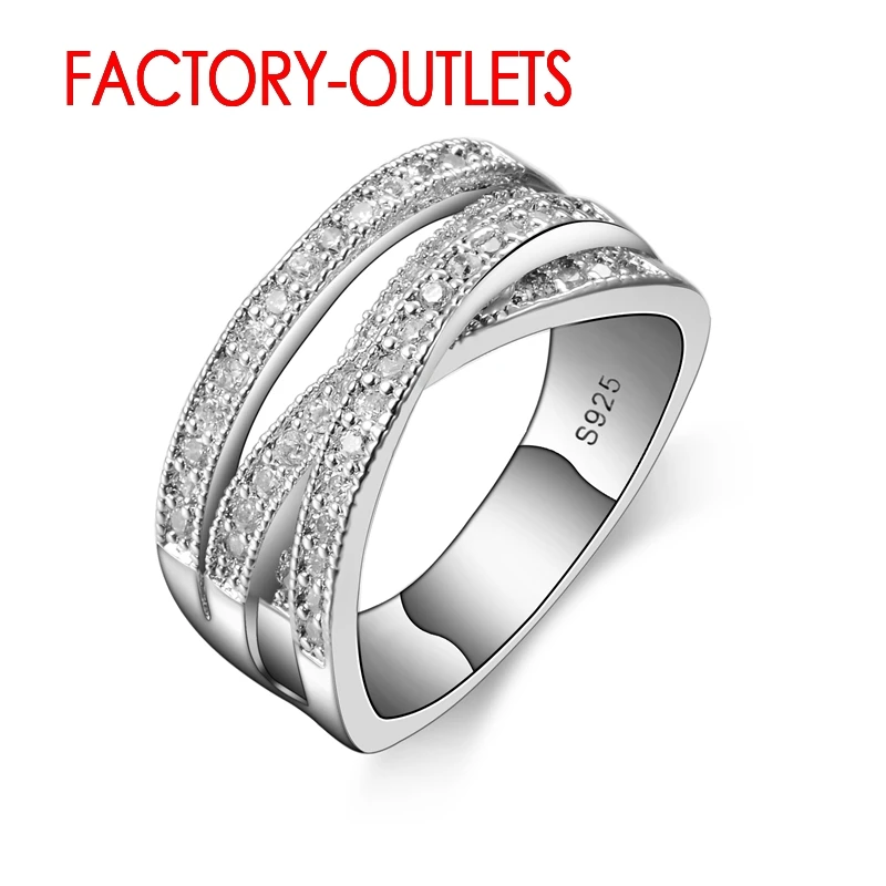 New Fashion Jewelry 925 Silver Needle Trendy Bridal Set Cubic Zirconia Pave Setting Cross Design Women Girls Party Engagement