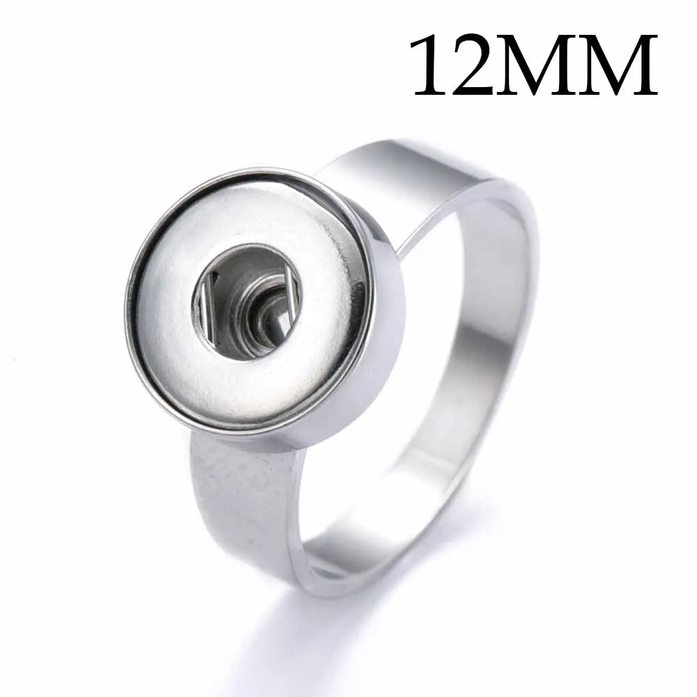 Hot sale high quality 009 fashion Stainless Steel ring fit ginger 12mm 18mm snap button rings jewelry charm rings for women