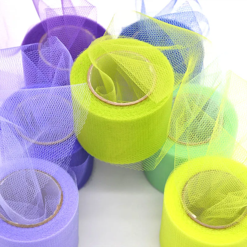 25Y Crystal Tulle Roll Spool Tutu Fabric DIY Girls Tutu Skirt Table Skirt Pompoms for Wedding Party Baby Shower Decor Supplies