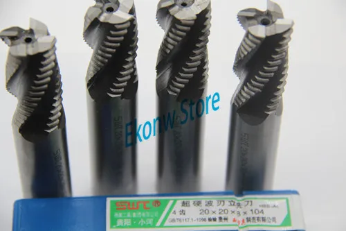 1PCS 4flute HSS-Al Dia 6/8/10/12/14/16/18/20/22/25/28/30/32mm end wave edge milling cutter Roughing cutter CNC high speed steel