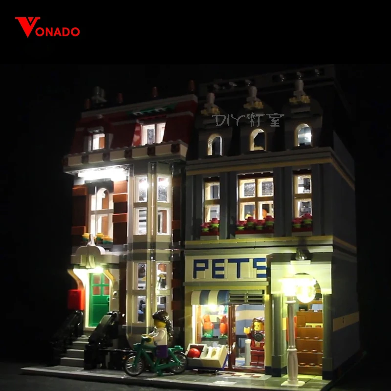 Led Light Set For 10218 Building Blocks Creator City Street 15009 Pet Shop Toys(only Light With Battery Box)