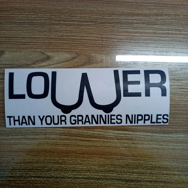 20.3CM*7CM Lower Than Your Grannies Nipples Sick Funny Car Stickers And Motorcycle Car Decals image 4
