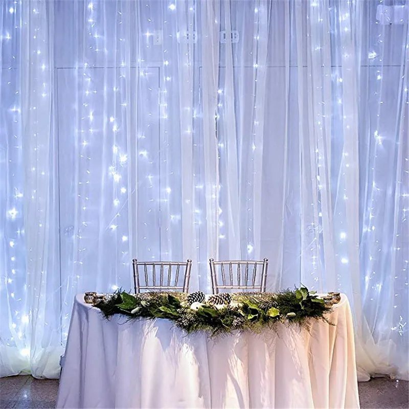 LED String 3MX3M 300LED Curtain Light icicle Christmas Light 3*1m Fairy Light Garland Birthday Party Garden Wedding Home 220V