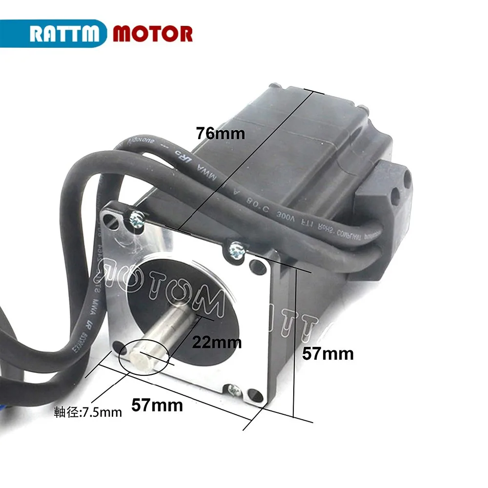 2N.m CNC Controller Kit Nema 23 Closed Loop Servo stepper motor 4.2A 76mm 20Kg.cm + 2HSS57 Hybrid Driver 6A + Encoder