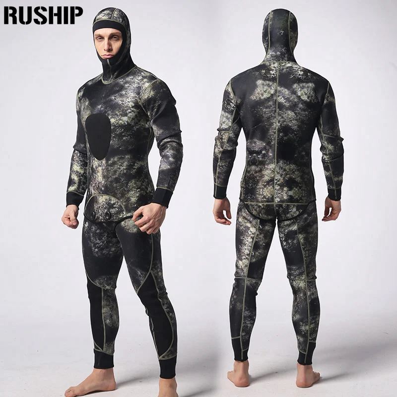 Soft 3MM Diving Suit Neoprene Men Pesca Diving Spearfishing Wetsuit Snorkel Swimsuit Split Suits Combinaison Hat Surf Wetsuit