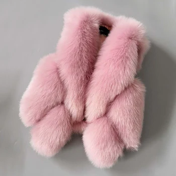 2020 Winter Girls Faux Fur Vests Solid Warm Children's Waistcoats Kids Sleeveless Jackets Coats Baby Girls Fox Fur Coat