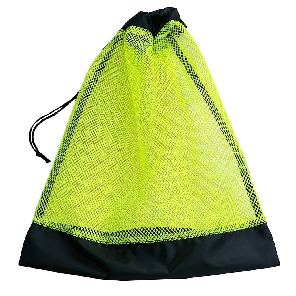 Bolsa de almacenamiento con cordón de malla compacta de alta resistencia para buceo, máscara de esnórquel, aletas de gafas, equipo de engranajes