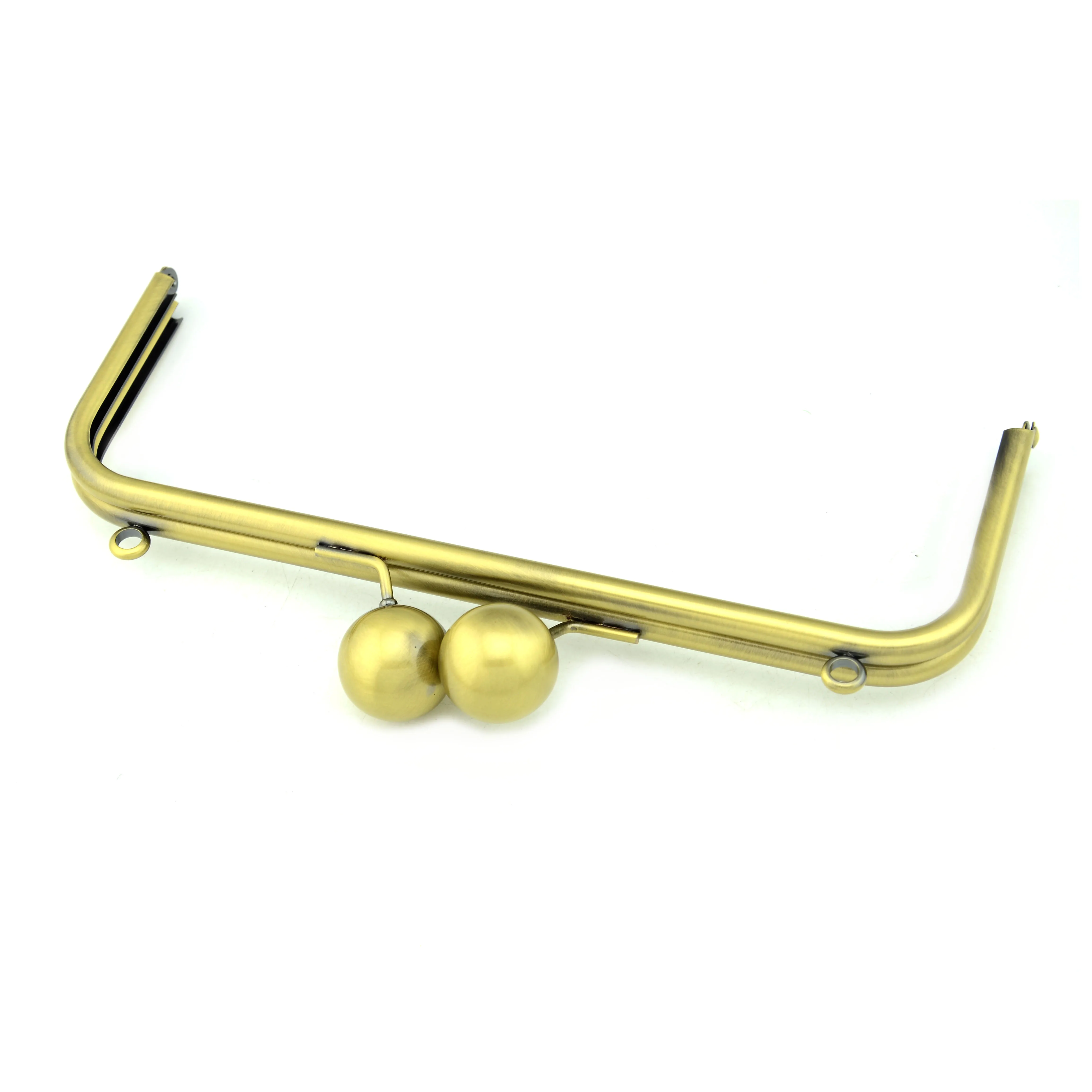 Wholesale purse frame 25X9 cm with 3 cm big ball ball antique brass color drop ship wallet purse frame handles