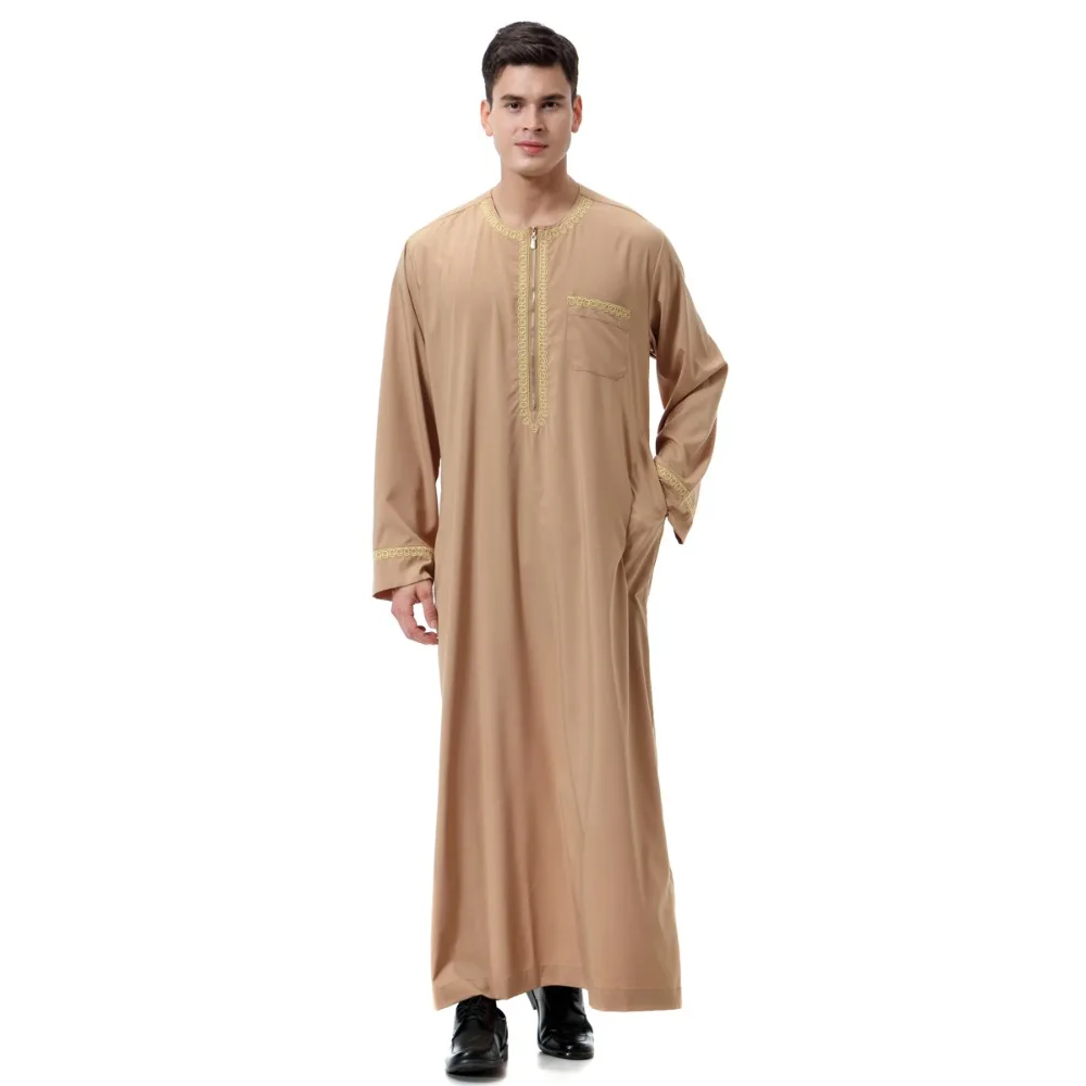 Short Sleeve Loose Shirt Jilbab Moslem Middle East Kaftan Dubai Arab Casual Islamic Men\'s Clothing Abaya Robe Muslim Jubba Thobe