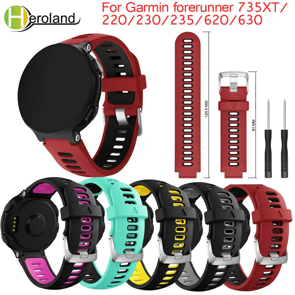 For Garmin Forerunner 735XT Watch Wristband Soft Silicone Strap Replacement Watch Band For Garmin Forerunner 220 230 235 630 620