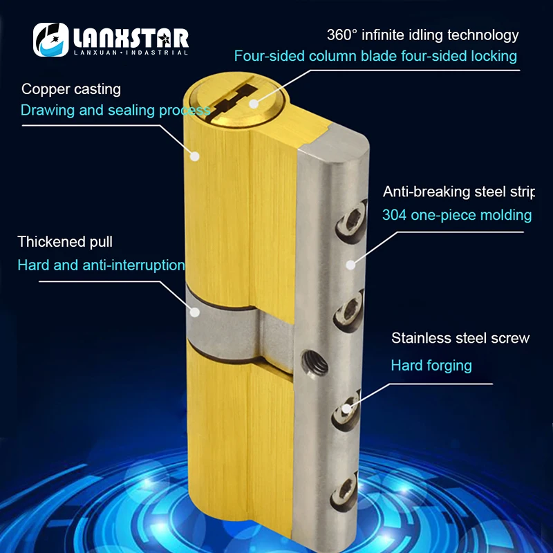 Super C-class Idling 48 Blade All Copper Security Door Household Lock Core Old-fashioned Doors B-class D-class Universal Locks