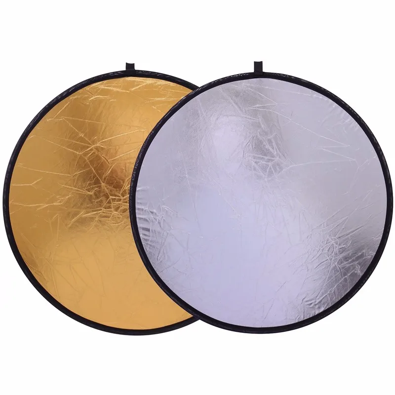 30CM/12'' 2 In 1  Portable Collapsible Light Round Reflector diffuser Photography Studio Small gold Silver flash neewer reflecto