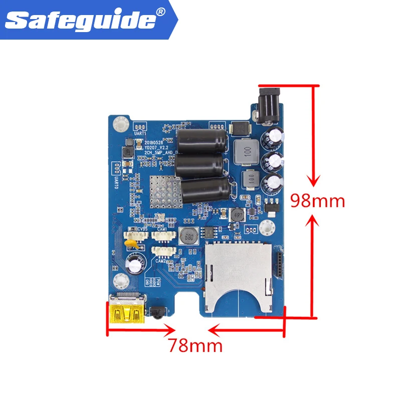 

2019 hot sale HD 1080P Real-time 2CH AHD DVR PCB Board Mini Vehicle Mobile DVR Board support 128GB sd Card 30fps