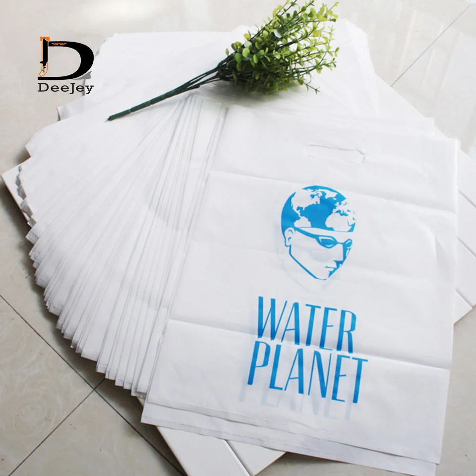 Custom screen printing flexiloop handle shopping bags white or black single color print 500pcs lot