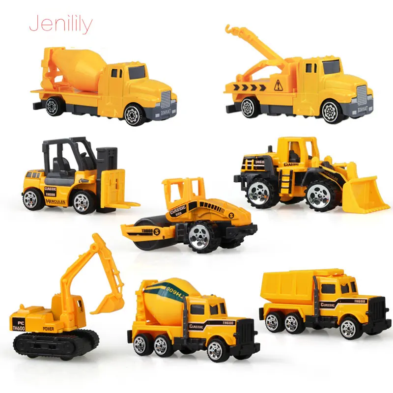 8Pcs/Set Alloy Engineering Car Tractor Toy Dump Truck Model Classic Toy Fun Gift For Boy Kid Mini Car Model Decoration oyuncak