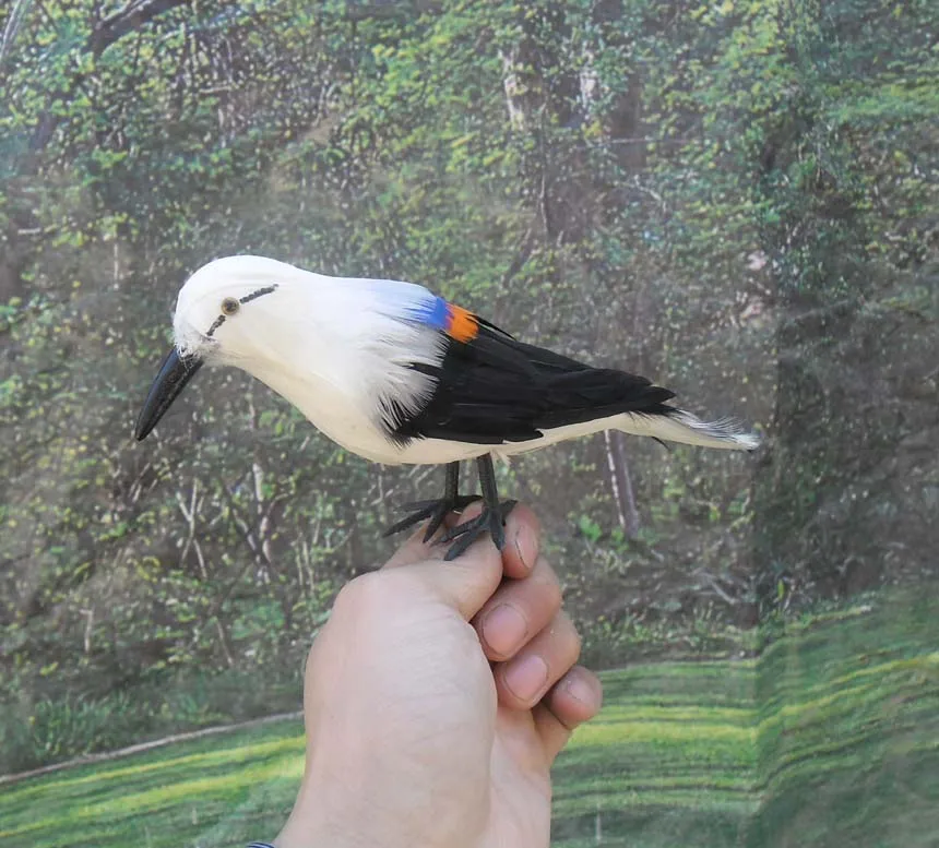 small cute simulation woodpecker toy foam&feather white bird doll gift about 14cm 1541