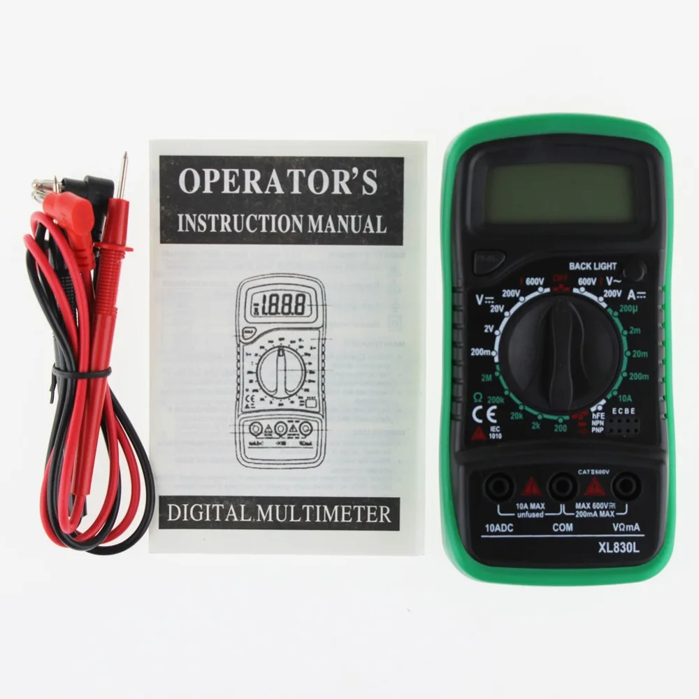 xl830l Mini Digital multimeter Voltmeter Ammeter Multimeter AC DC volt ohm tester LCD Component  test current multi meter