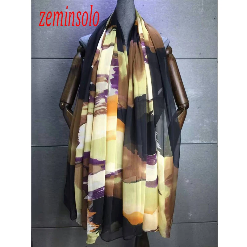 Imitazione sciarpa Slik per le donne autunno nuovo stile Graffiti donne sciarpe scialle Wrap 140*180cm All-match stampa sciarpa morbida stola