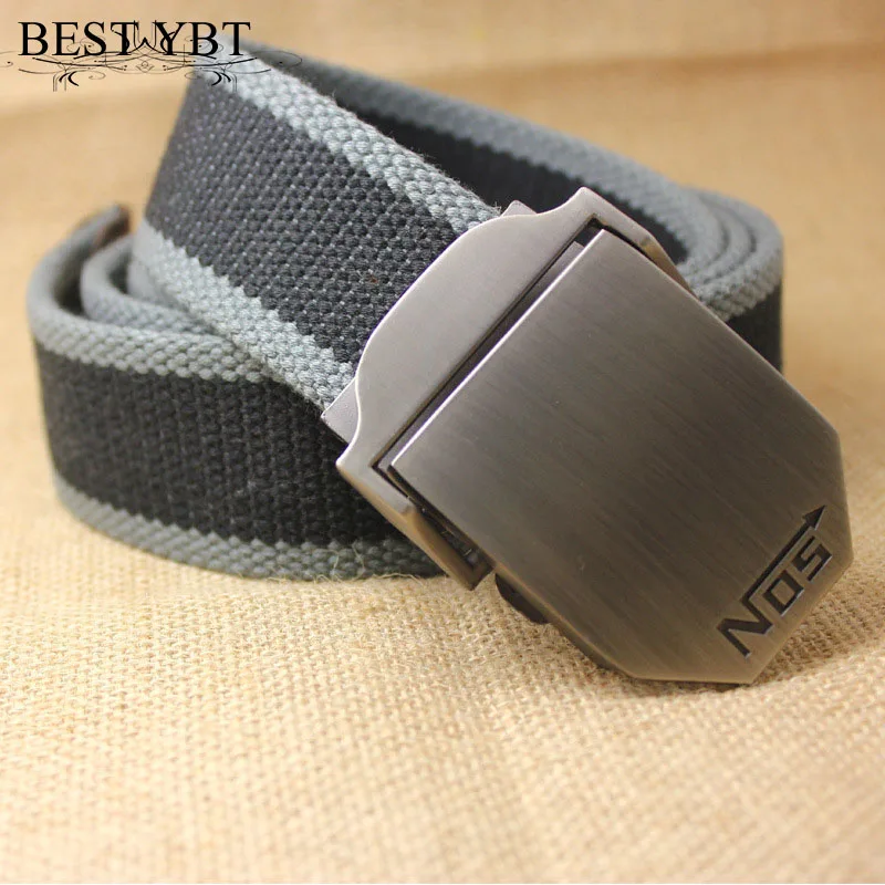 Best YBT Unisex tactical belt Top quality 4 mm thick 3.8 cm wide casual canvas belt Outdoor Alloy Automatic buckle men Belt