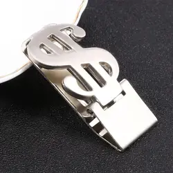 1 pz in acciaio inox metallo fermasoldi dollaro Design moda semplice dollaro d'argento porta contanti portafoglio per uomo donna
