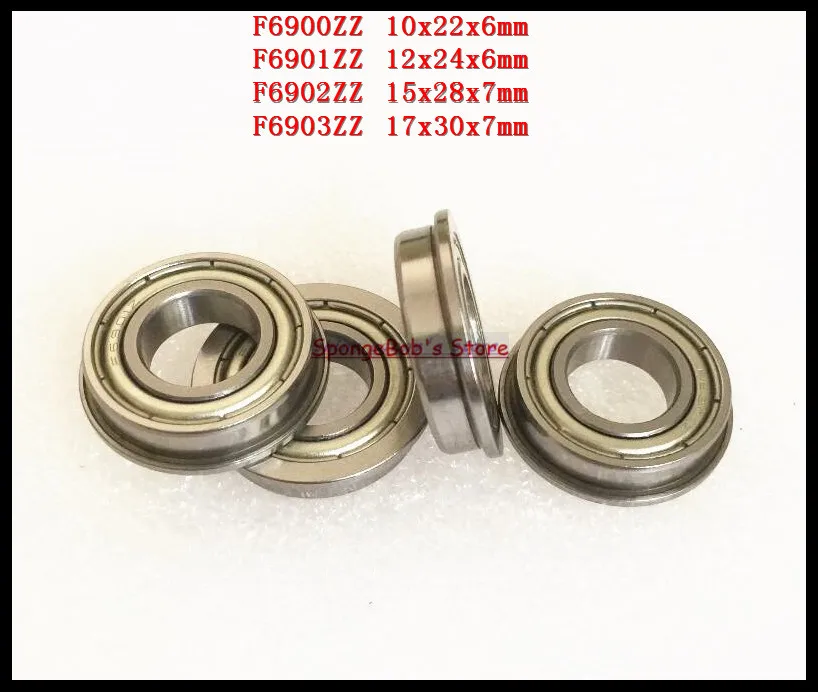 

15-25pcs/Lot F6900ZZ / F6901ZZ / F6902ZZ / F6903ZZ Flange Thin Wall Deep Groove Ball Bearing