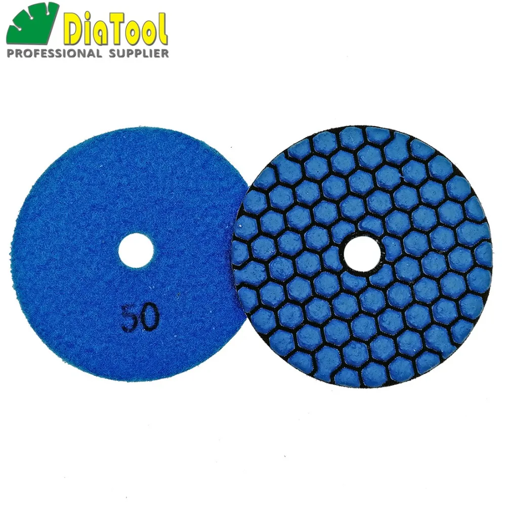 6pcs 100mm #50-1 B dry polishing pads diameter 4inch Resin bond diamond flexible polishing pads For granite marble ceramic