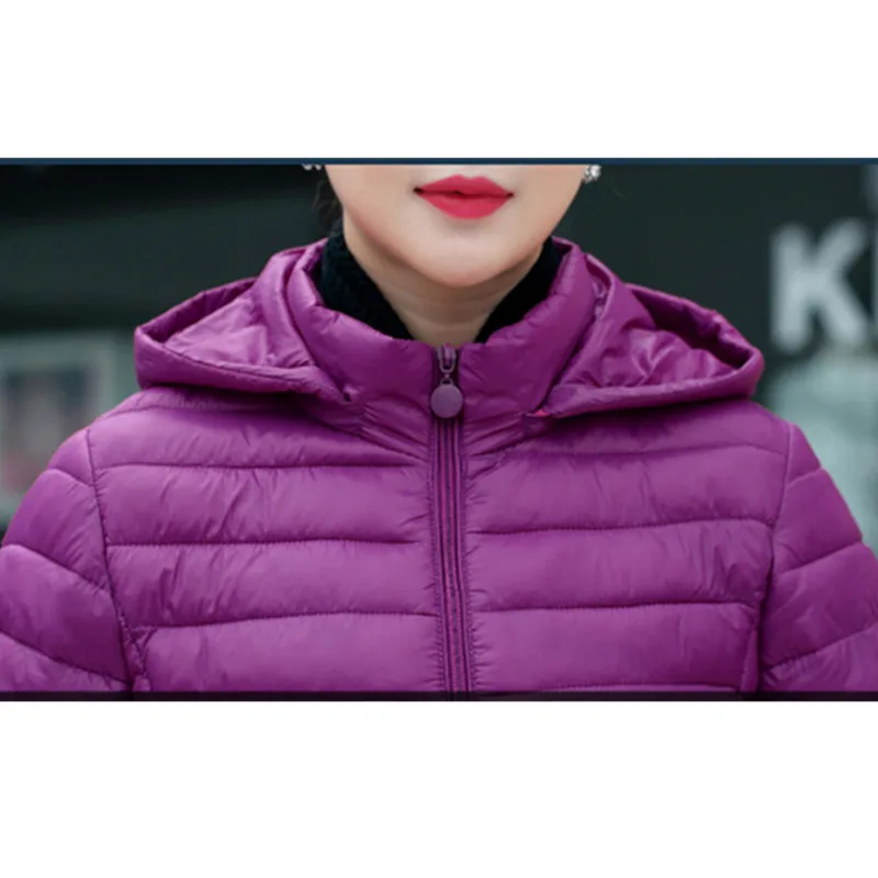 UHYTGF Ladies Hooded Coat Winter Jacket Women Outerwear Thin Short Wadded Down Jacket Female Padded Parka Women\'s Overcoat117