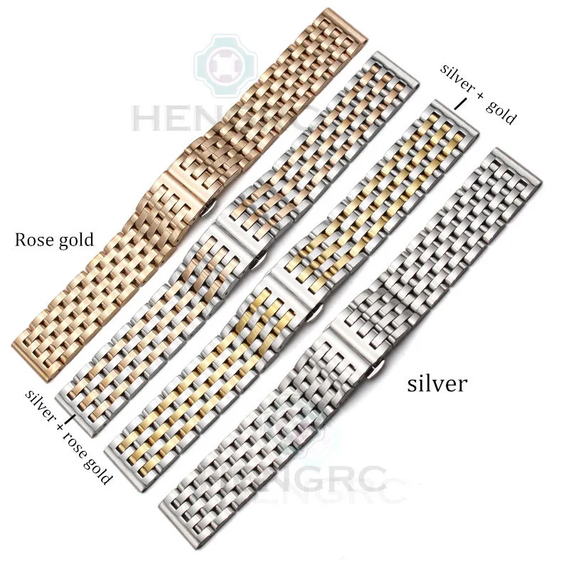 20mm 22mm Stainless Steel Watch Band Bracelet New High Quality Womens Men Metal Polished Strap Watchbands Accessories