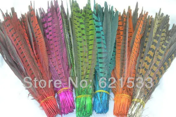 

50pcs/lot 14-16"(35-40cm) Ringneck Pheasant Tail Feathers A quality for Costumes,Hats, Crafting Projects,Floral Decoration