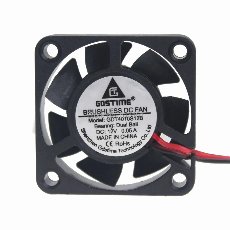 5pcs/lot Gdstime 12V 2Pin Ball Bearing 40x40x10mm 40mm 4cm Mini DC Brushless Computer Cooling Fan