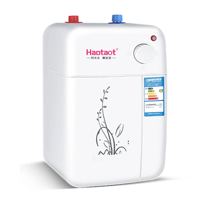 Calentador de agua eléctrico mecánico para el hogar, minicalentador de agua eléctrico de almacenamiento con pantalla de temperatura, ducha de 1500W, 8L/10L