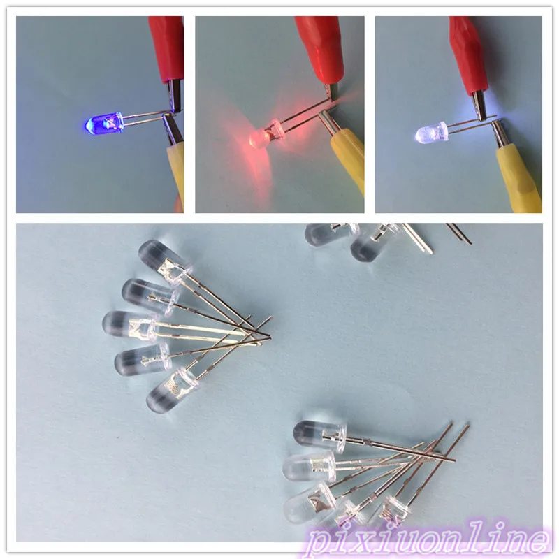 

15pcs J063Y LED White Blue Red Colors 5mm Luminous Diode High Brightness DIY Tool Parts High Quality On Sale