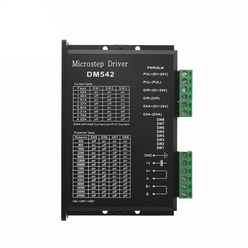 

DM542 digital Stepper Motor Controller 2-phase Digital Stepper Motor Driver 18-48 VDC Max. 4.2A for 57 86 Series Motor than M542