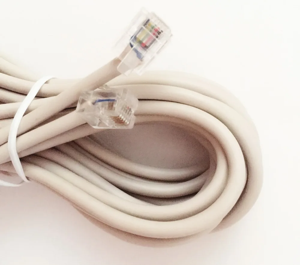 스토리지 clearace 15ft 플라스틱 4p4c rj11 m/m 라운드 전화 케이블 코드 4.6 m 중국에서 만든