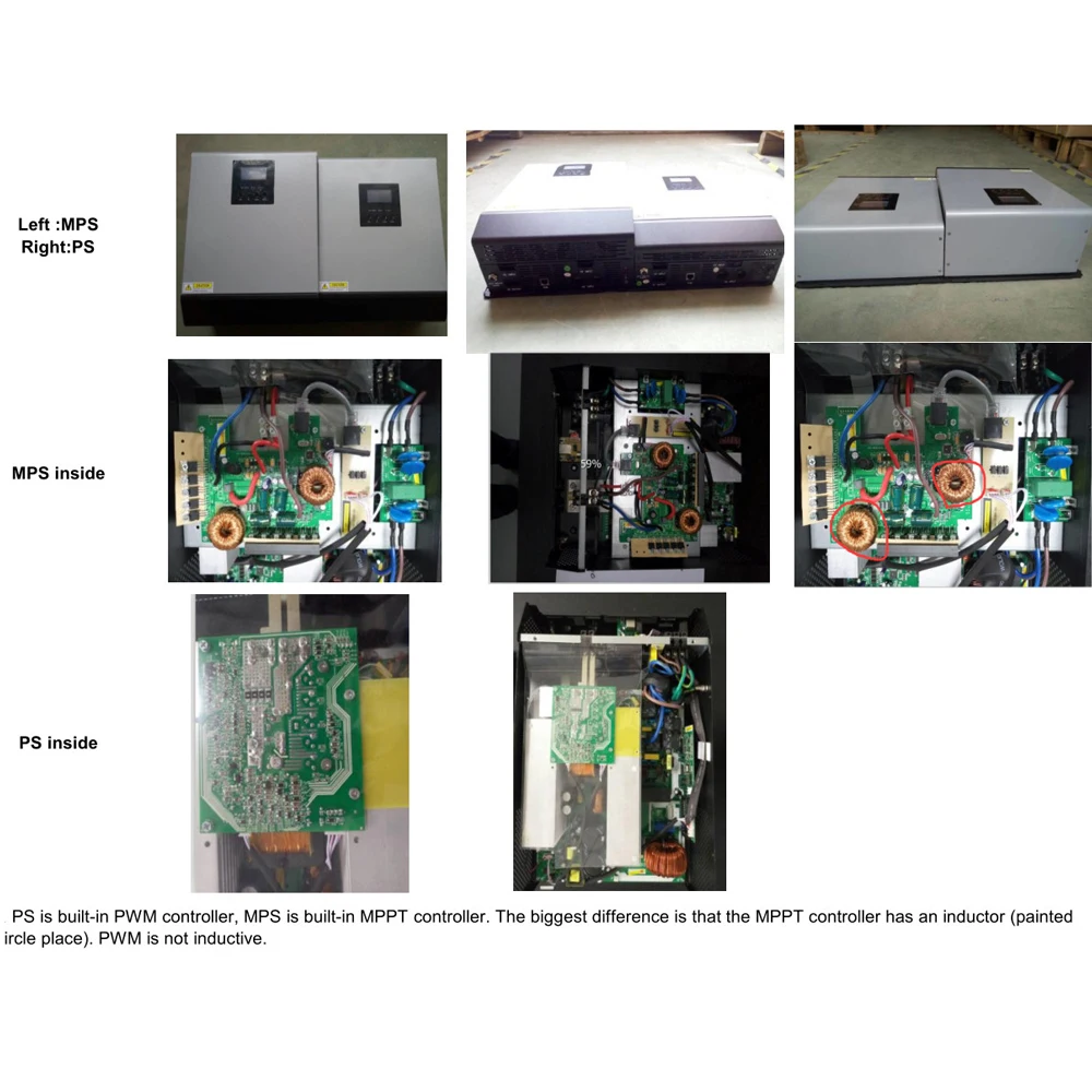 PowMr 3KVA 2400W Pure Sine Wave Solar Inverter Built-in PWM 50A 110V 120V AC 50Hz/60Hz Hybrid Solar Inverter Battery Charge