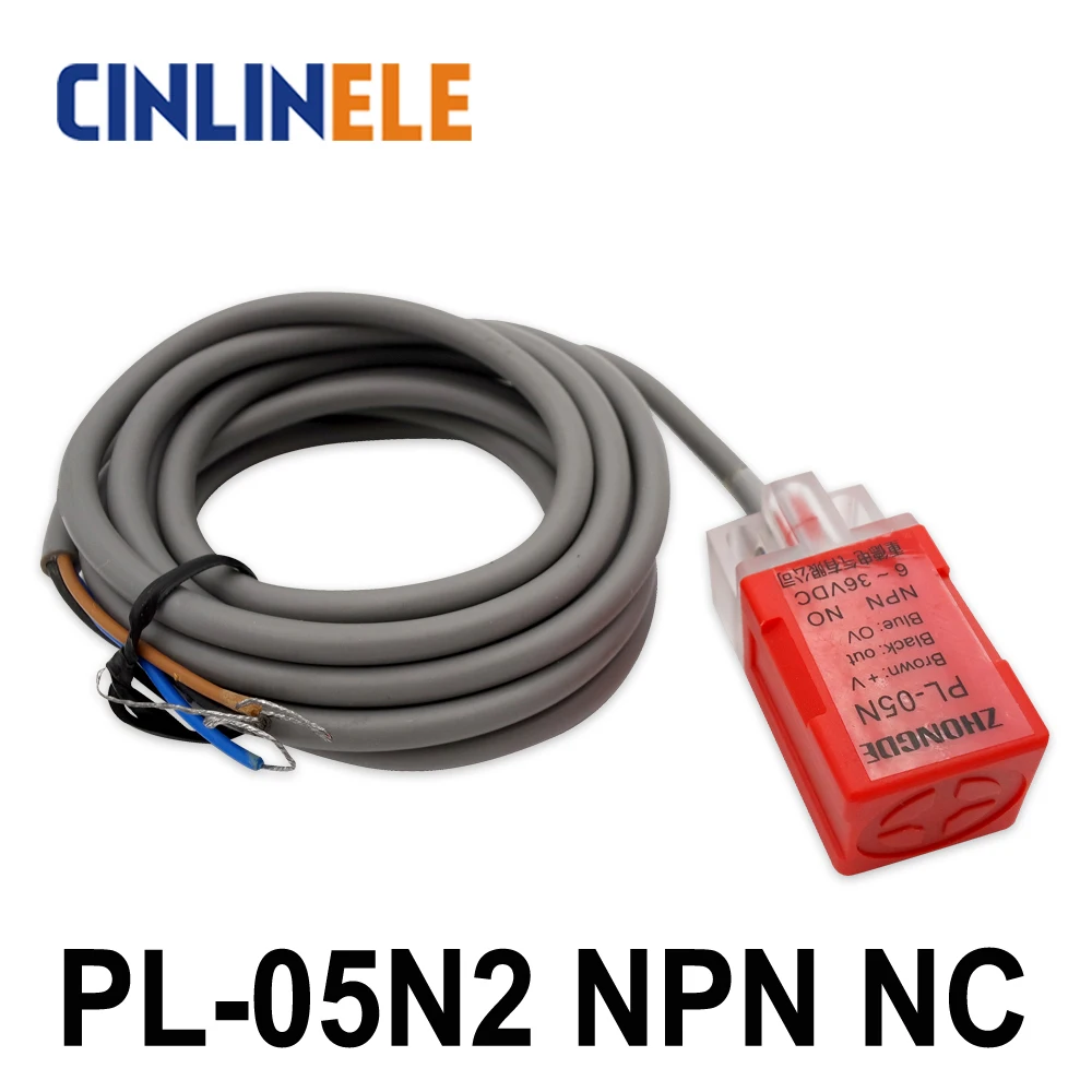 PL-05N2 5mm sensing DC NPN NC Cube shell inductive Screen shield type proximity switch LP05 proximity sensor 17*17*35