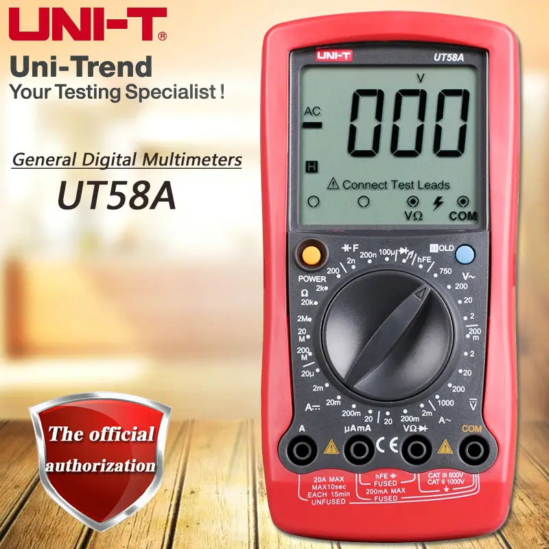 UNI-T UT58A/B/C/D/E manual range new standard digital multimeter/full range overload protection