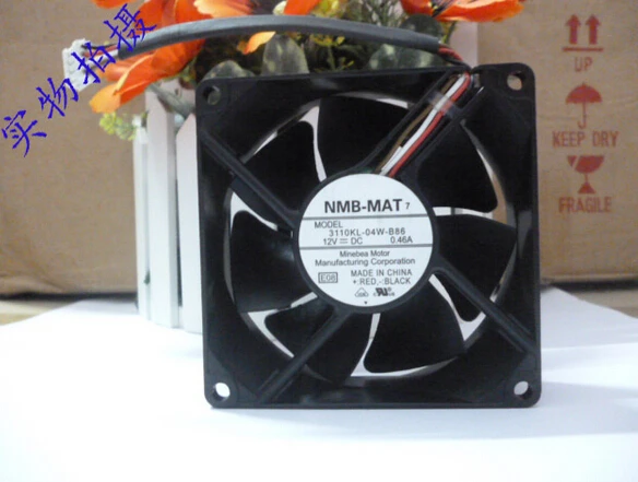 NMB 3110KL-04W-B86 8025 12V 0.46A 4 line double fan