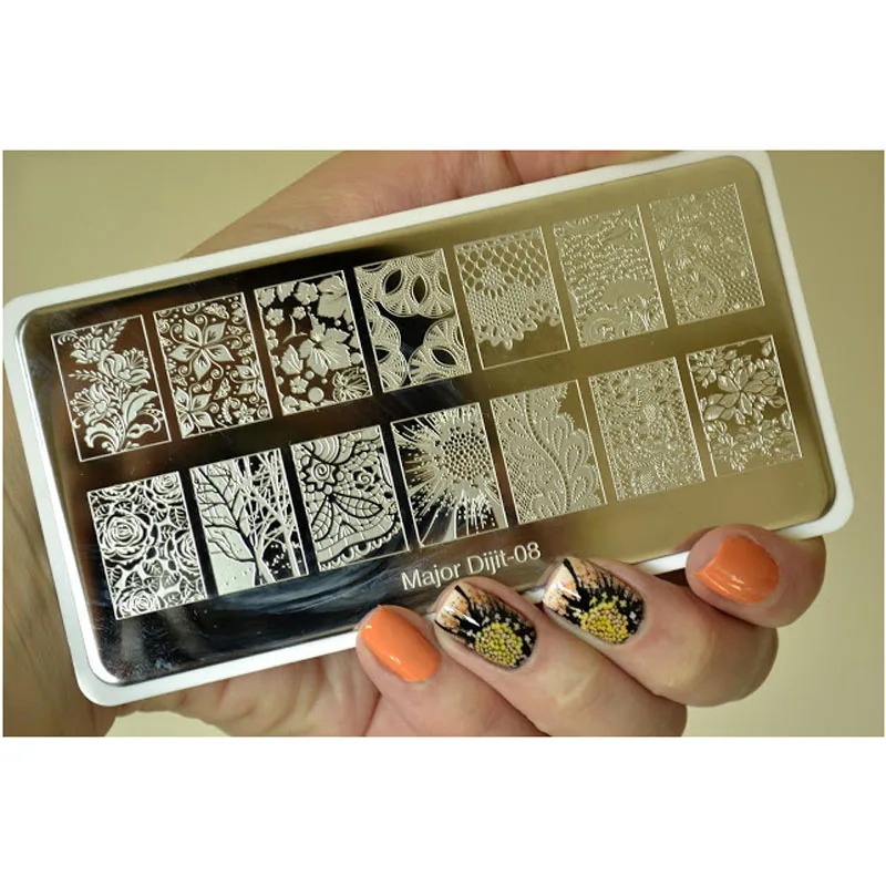 Major Dijit 12.5*6.5cm Nail Stamping Template DIY Polish Beauty 3D Nail Art Templates Stencils Manicure Tools