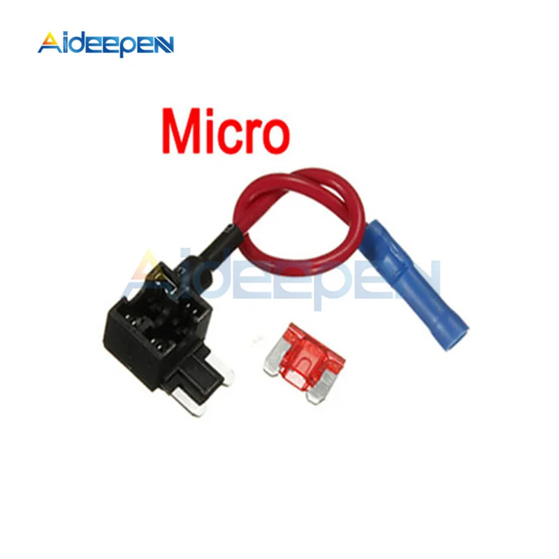 12V Fuse Holder Add-a-circuit TAP Adapter Micro Mini Standard Ford ATM APM Blade Auto Fuse With 10A Blade Car Fuse With Holder