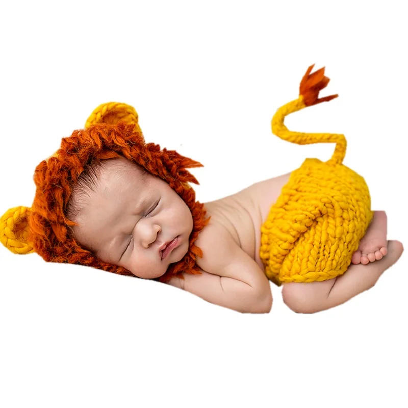 Soft Handmade Crochet Baby Hat Newborn Photography Props Set Bebe Knitted Fotografia Costume 0~12 Months KF085