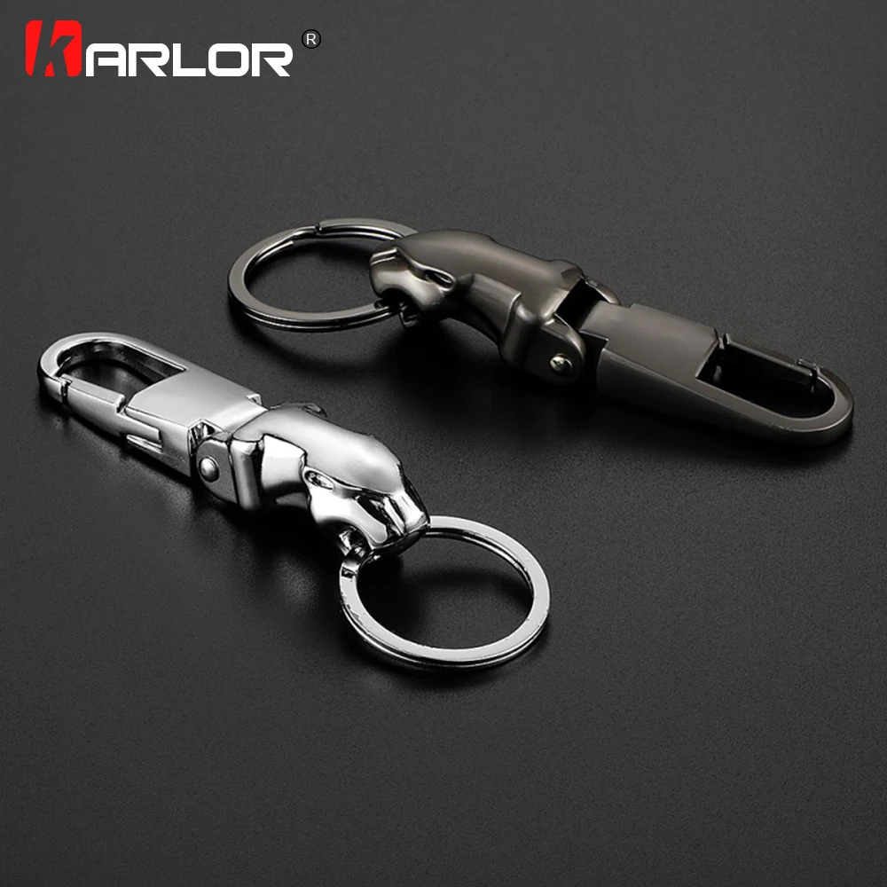 1pcs Auto Car Key Ring Leopard Head Keychain Holder Anti-Drop Zinc Alloy Universal Charm Automobiles Car Styling Car Accessories