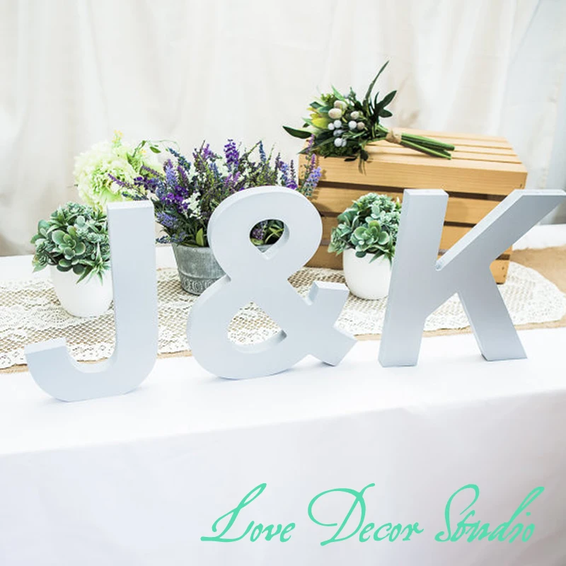 

Custom Standing Wooden Letters, Freestanding, Initial Set, Personalized Table Signs, 3 Piece