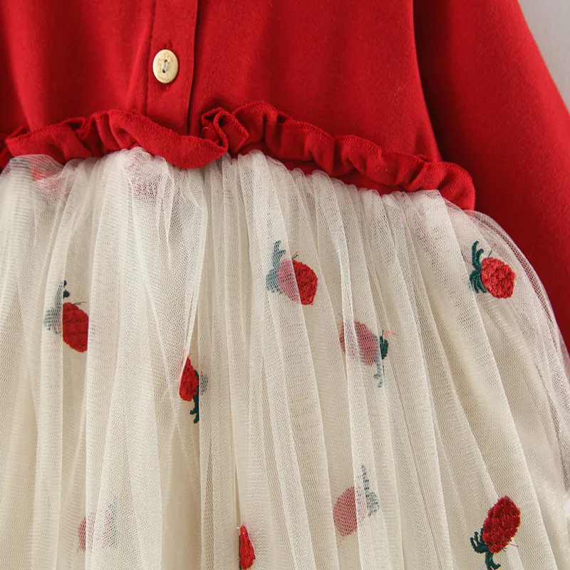 Lawadka Spring Newborn Baby Dresses for Girl Princess Lace First Birthday Girl Party Dresses Red Baby Outfits Clothes 6M-3Years